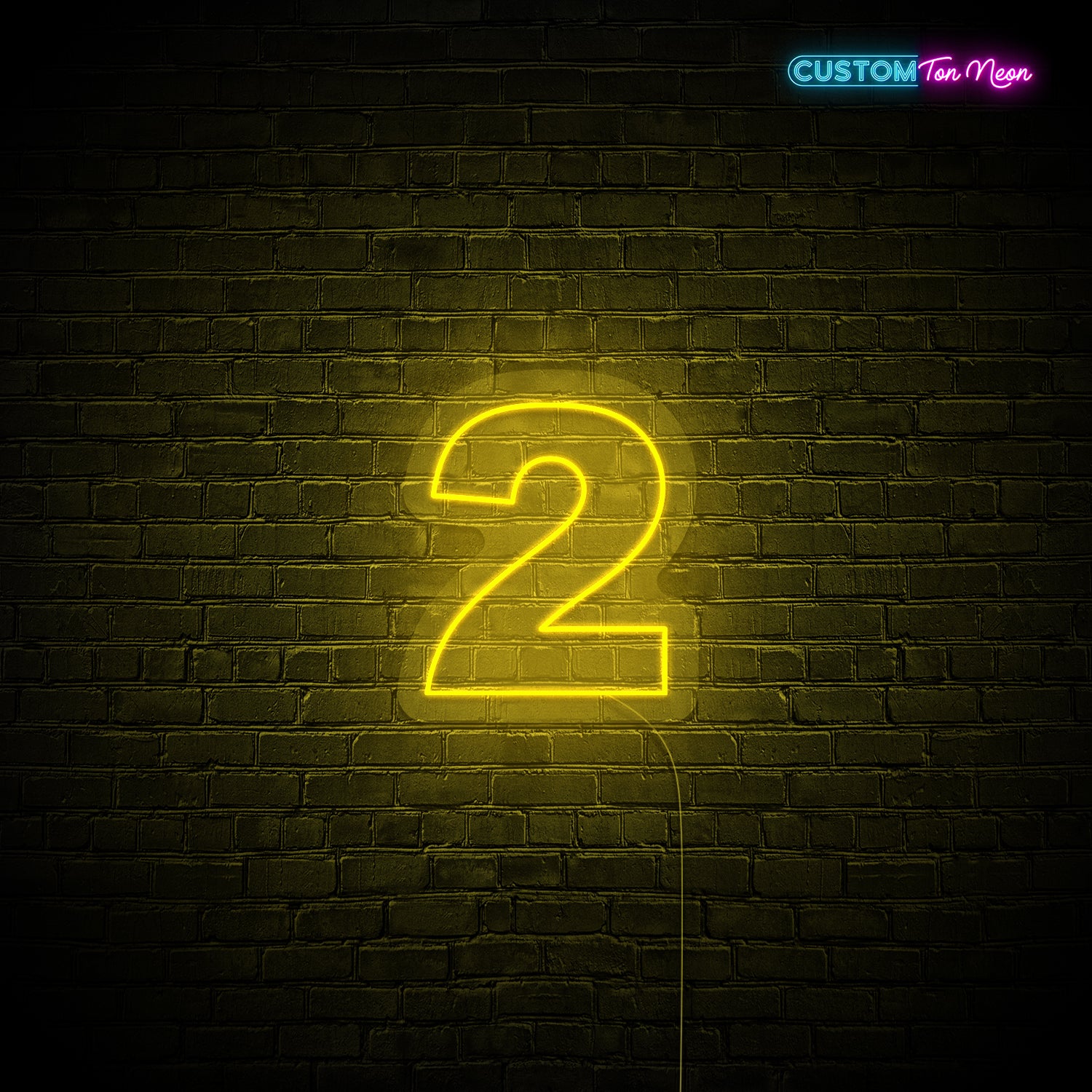 Enseigne néon chiffre 2