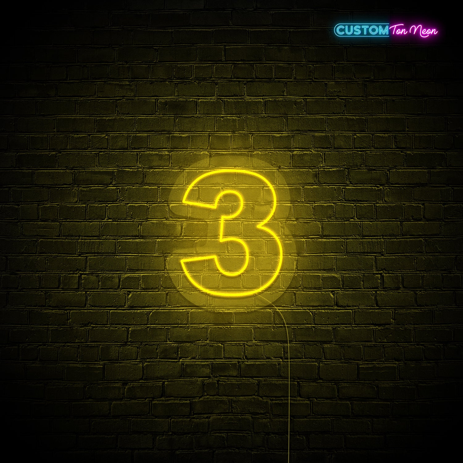 Enseigne néon chiffre 3