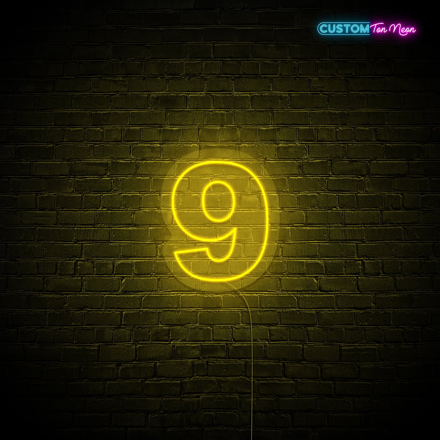 Enseigne néon chiffre 9