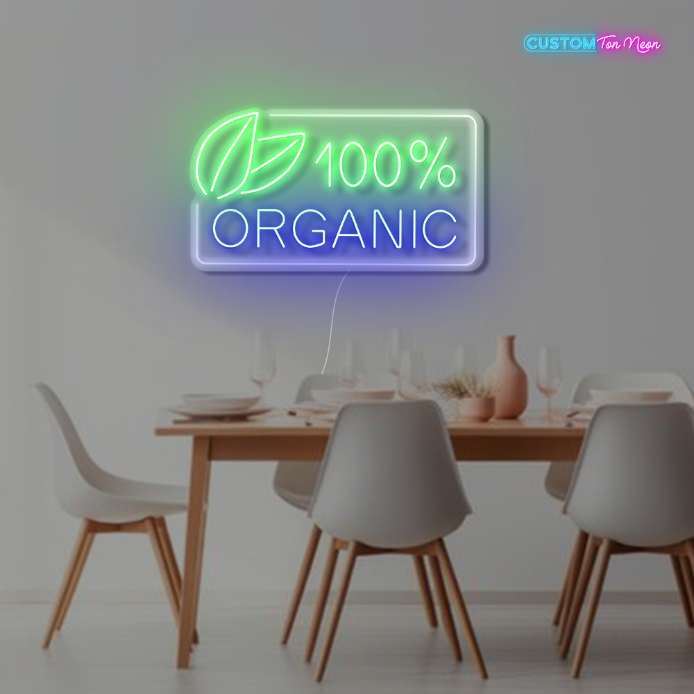 Enseigne néon 100% organic