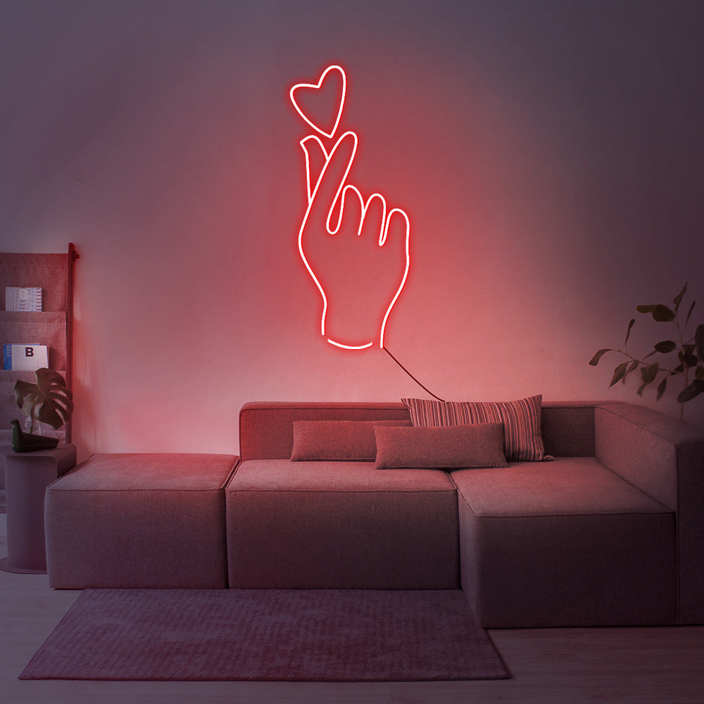 Enseigne néon love finger