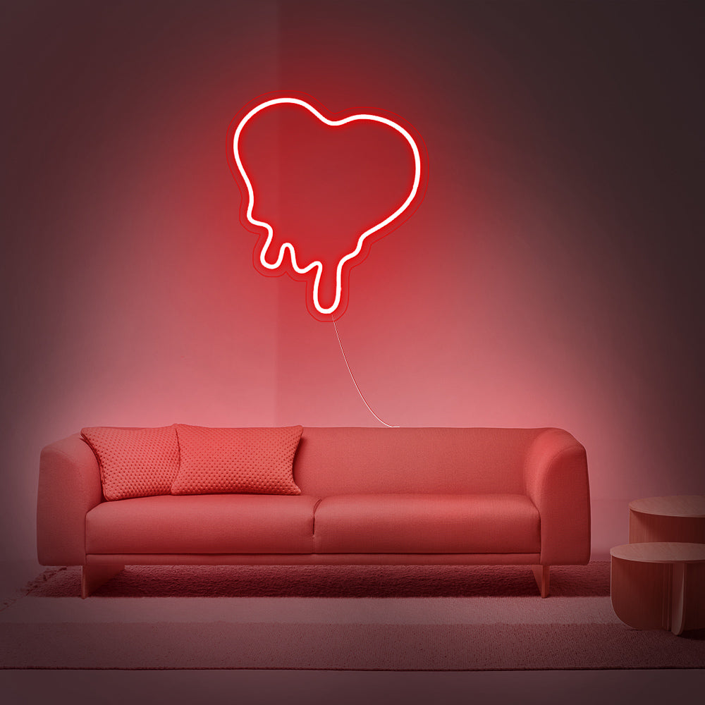 Enseigne néon Dripping heart