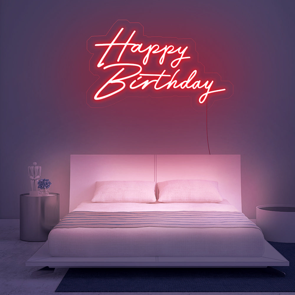 Enseigne néon happy birthday