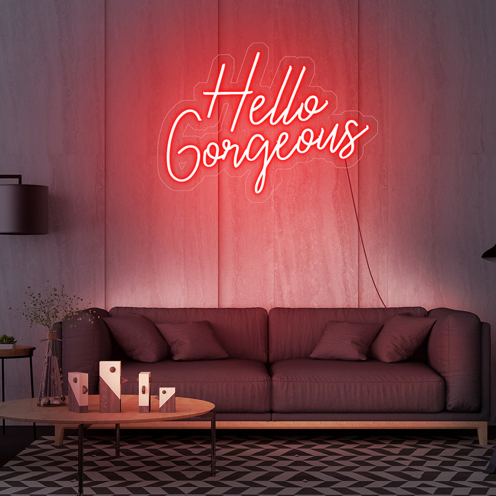 Enseigne néon hello gorgeous