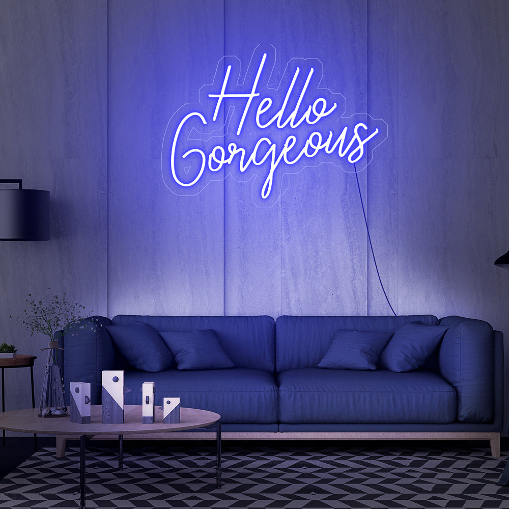 Enseigne néon hello gorgeous