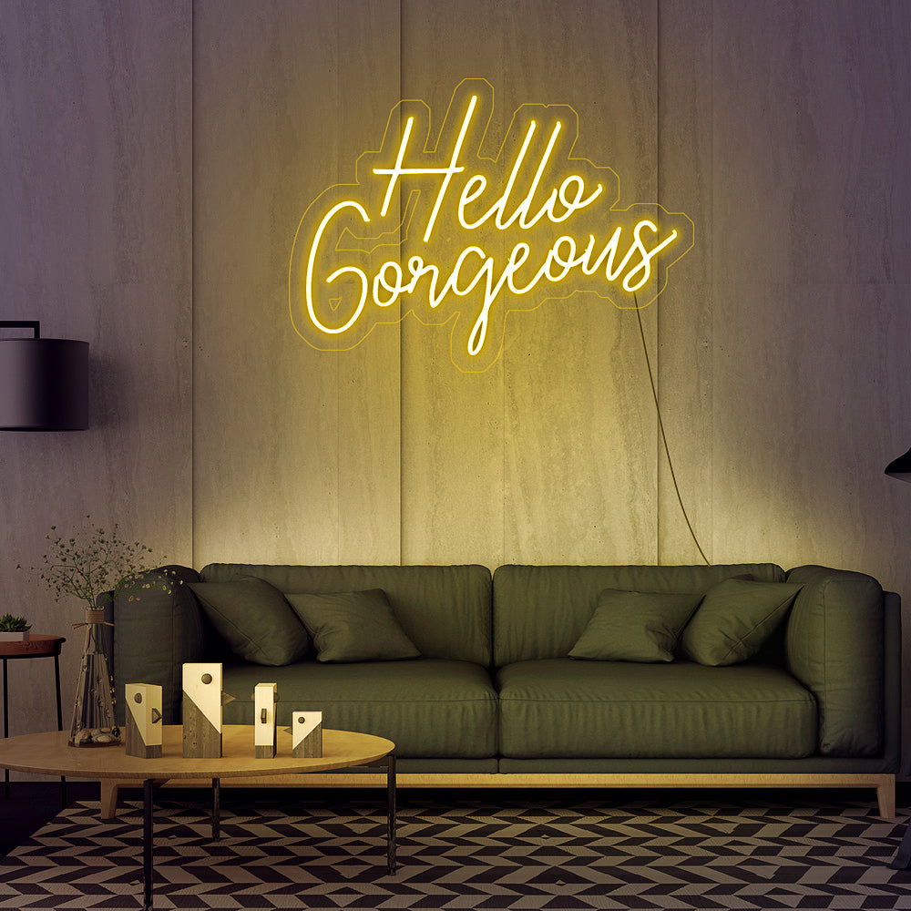 Enseigne néon hello gorgeous