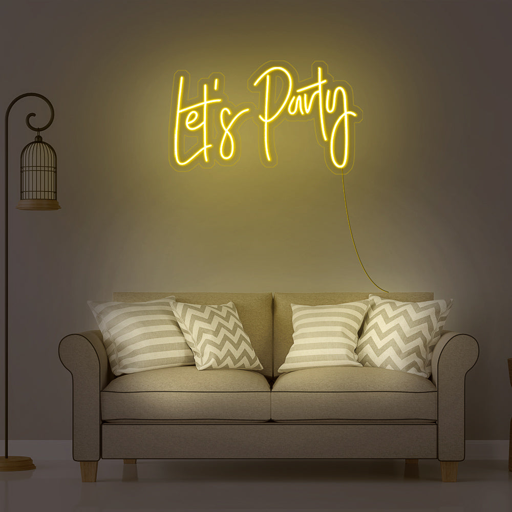 Enseigne néon let's party