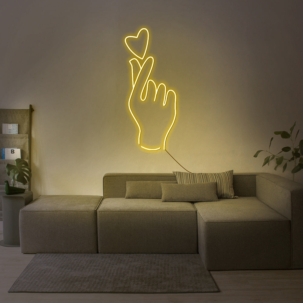 Enseigne néon love finger