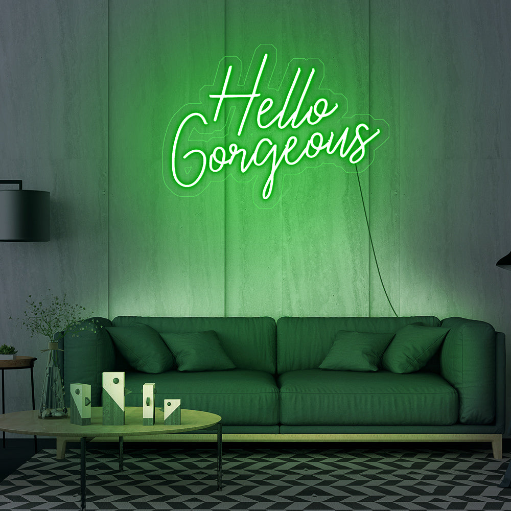 Enseigne néon hello gorgeous
