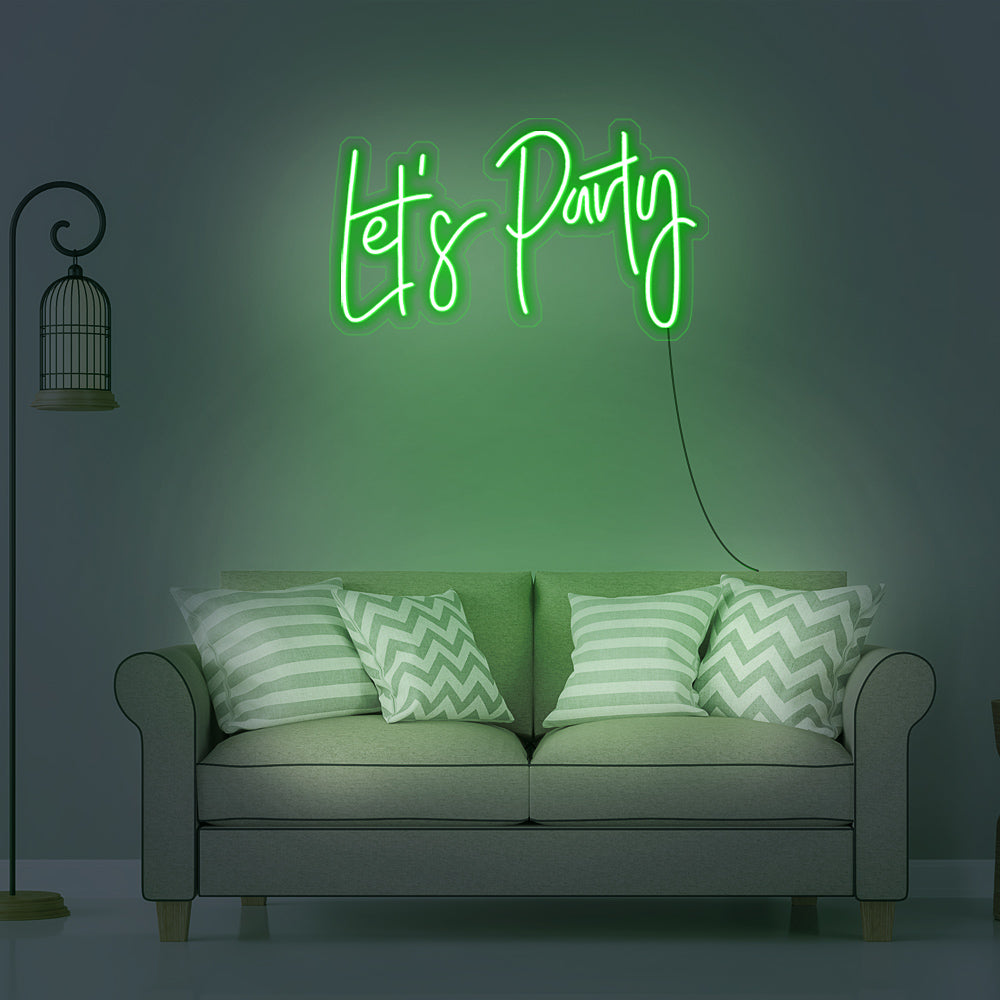 Enseigne néon let's party