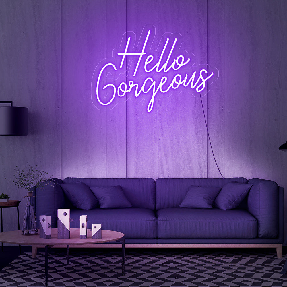 Enseigne néon hello gorgeous