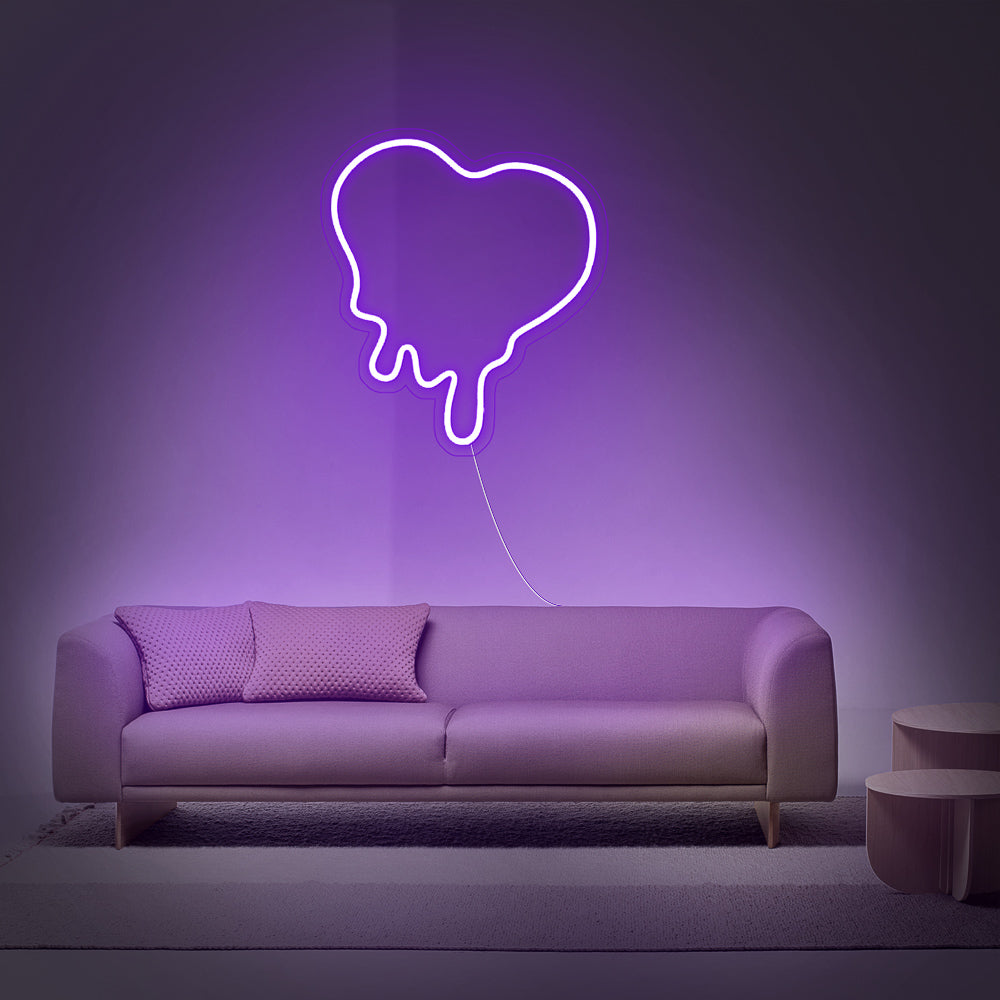 Enseigne néon Dripping heart