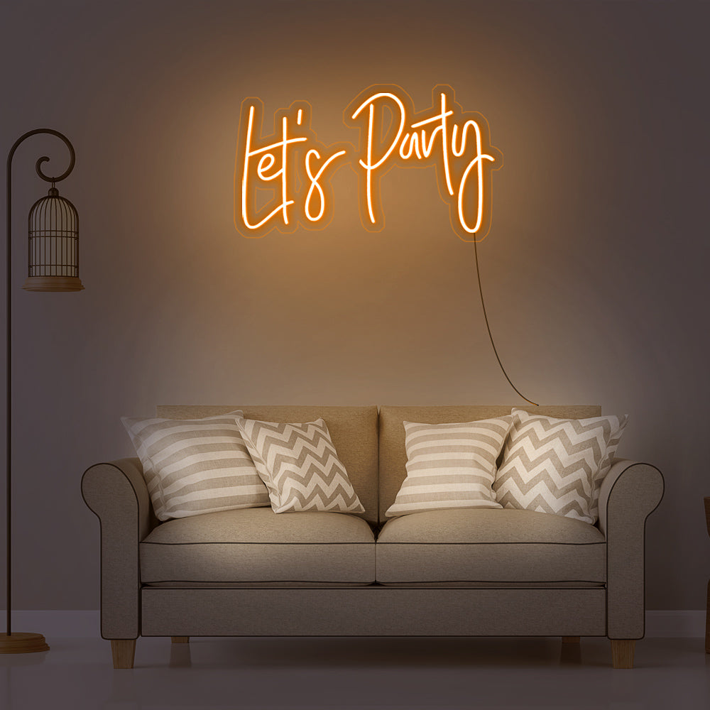 Enseigne néon let's party