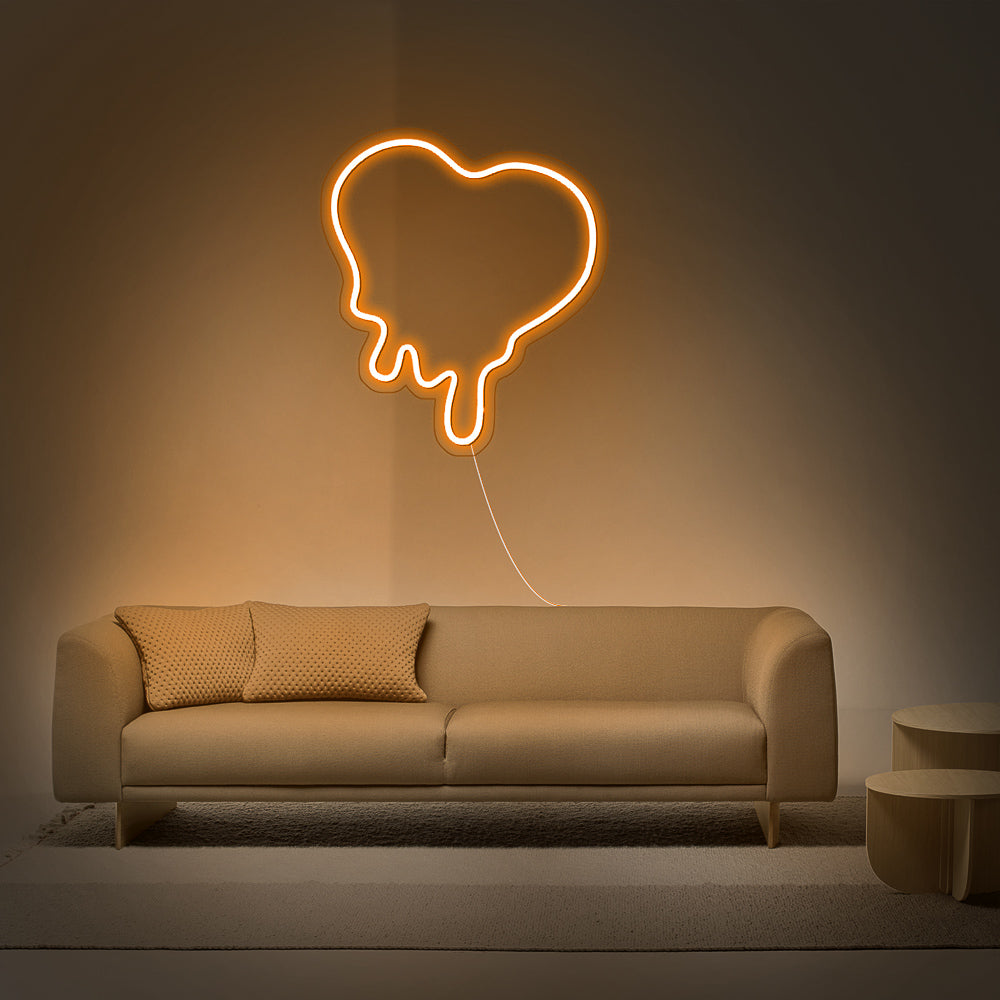 Enseigne néon Dripping heart