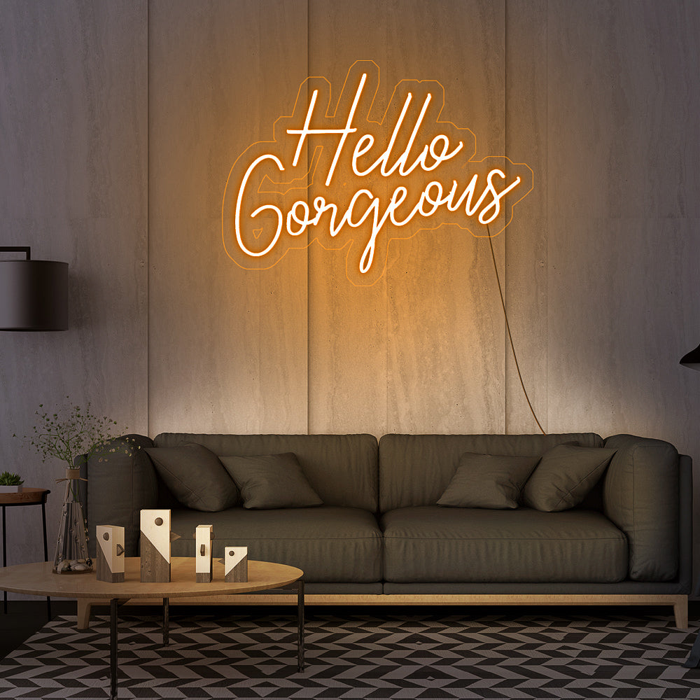 Enseigne néon hello gorgeous