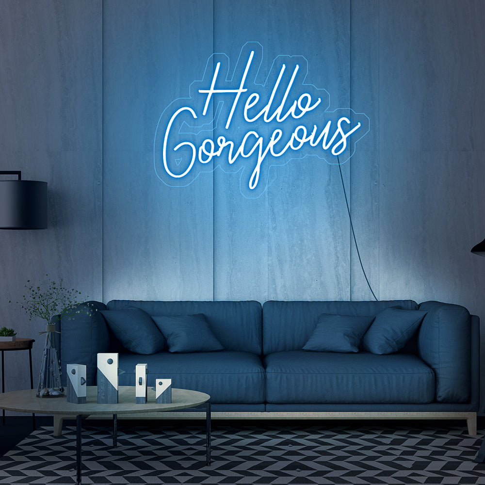 Enseigne néon hello gorgeous