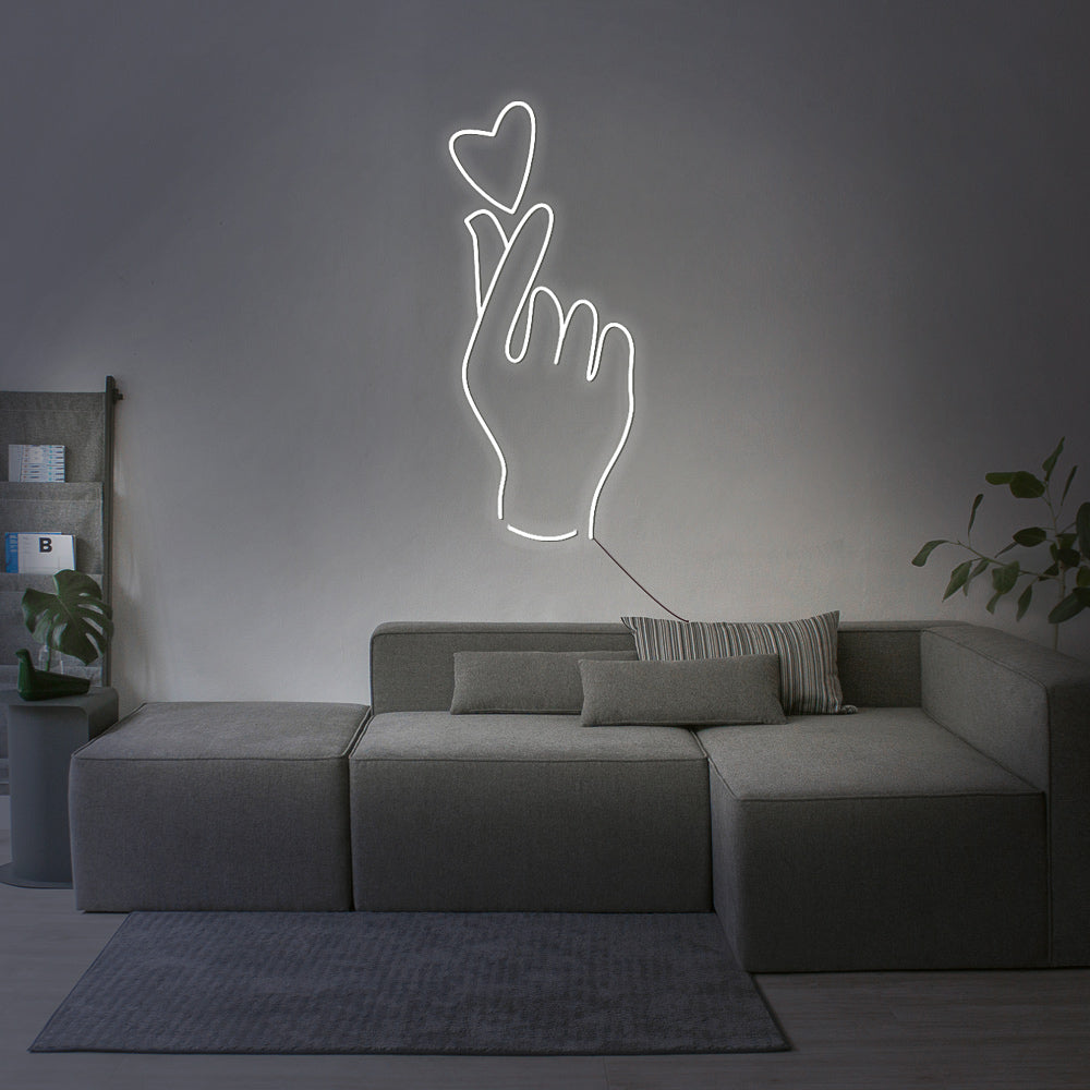 Enseigne néon love finger
