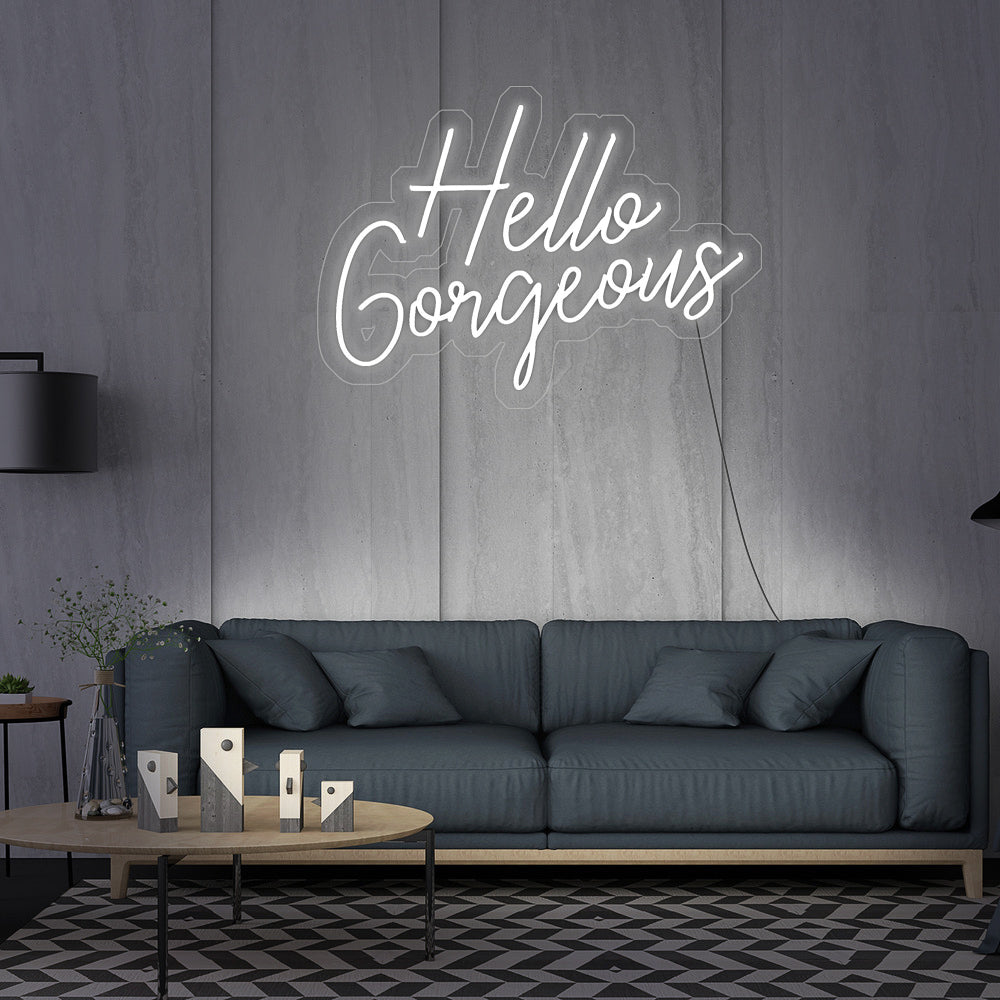 Enseigne néon hello gorgeous