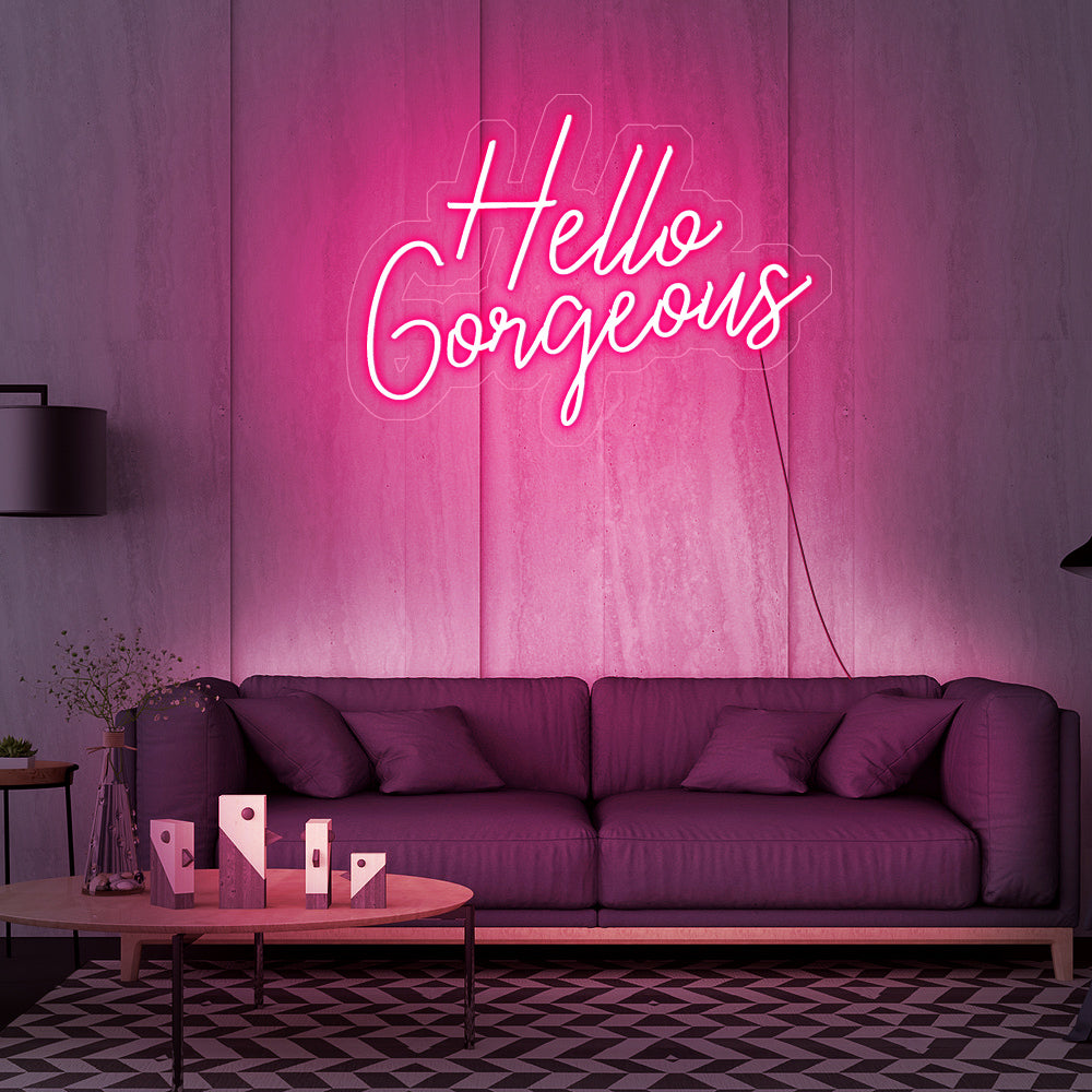 Enseigne néon hello gorgeous