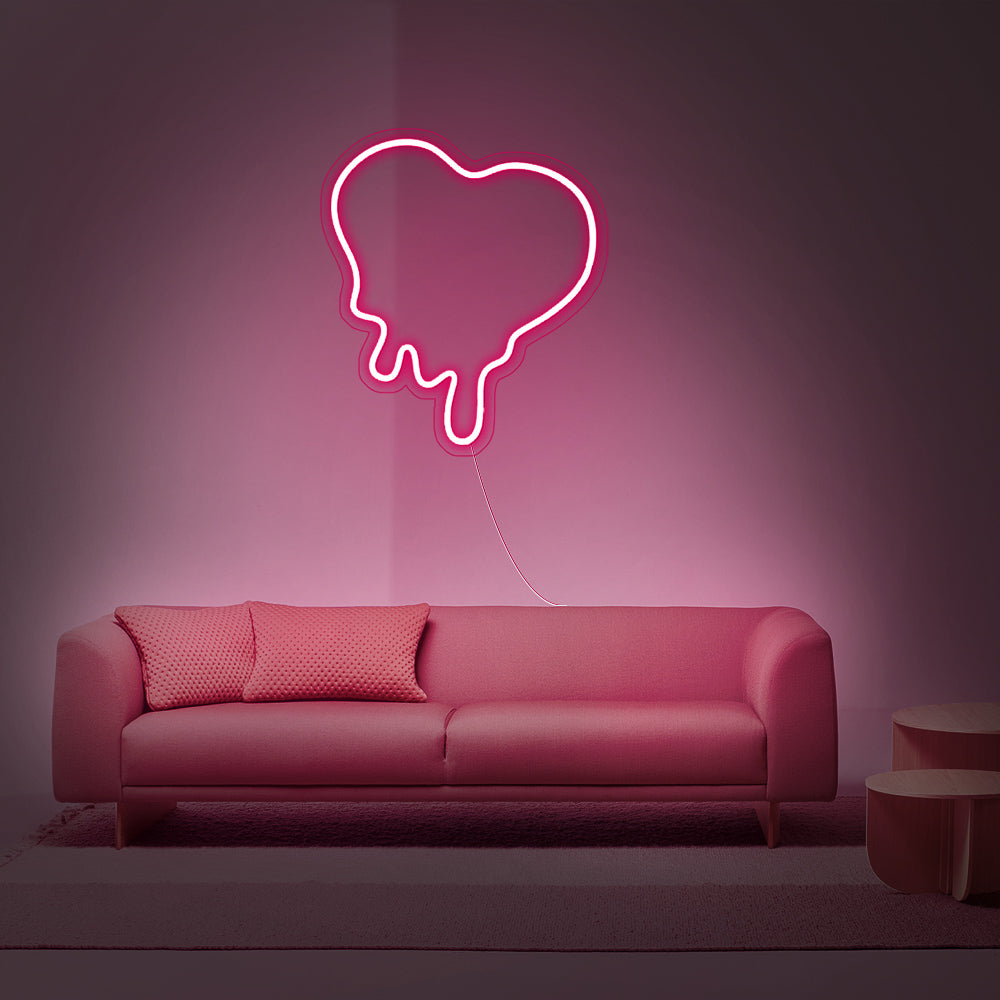 Enseigne néon Dripping heart