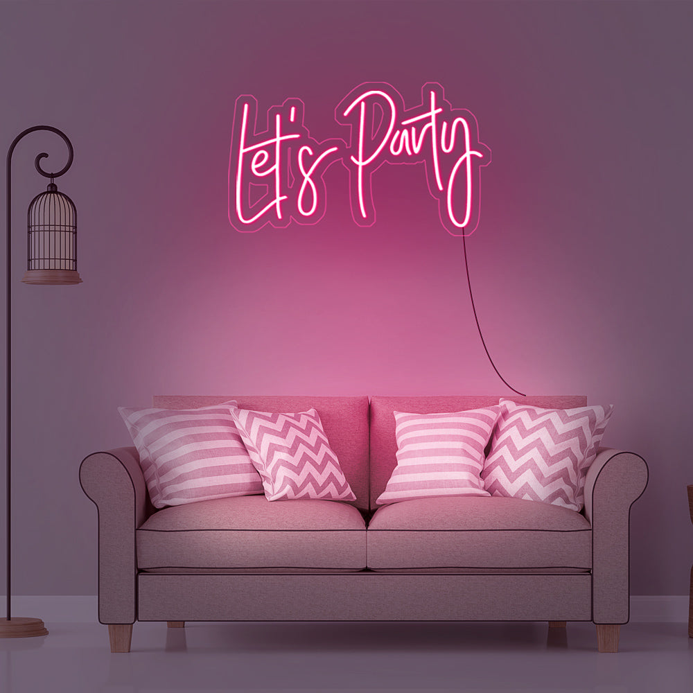 Enseigne néon let's party