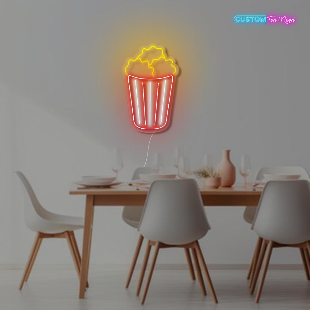 Enseigne néon popcorn